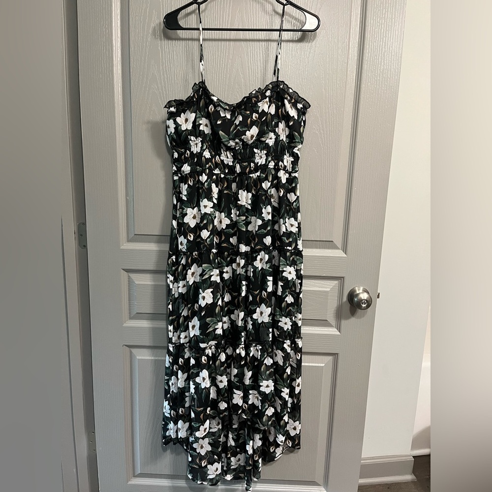 Francesca's Collections Black and White High Low Sundress
